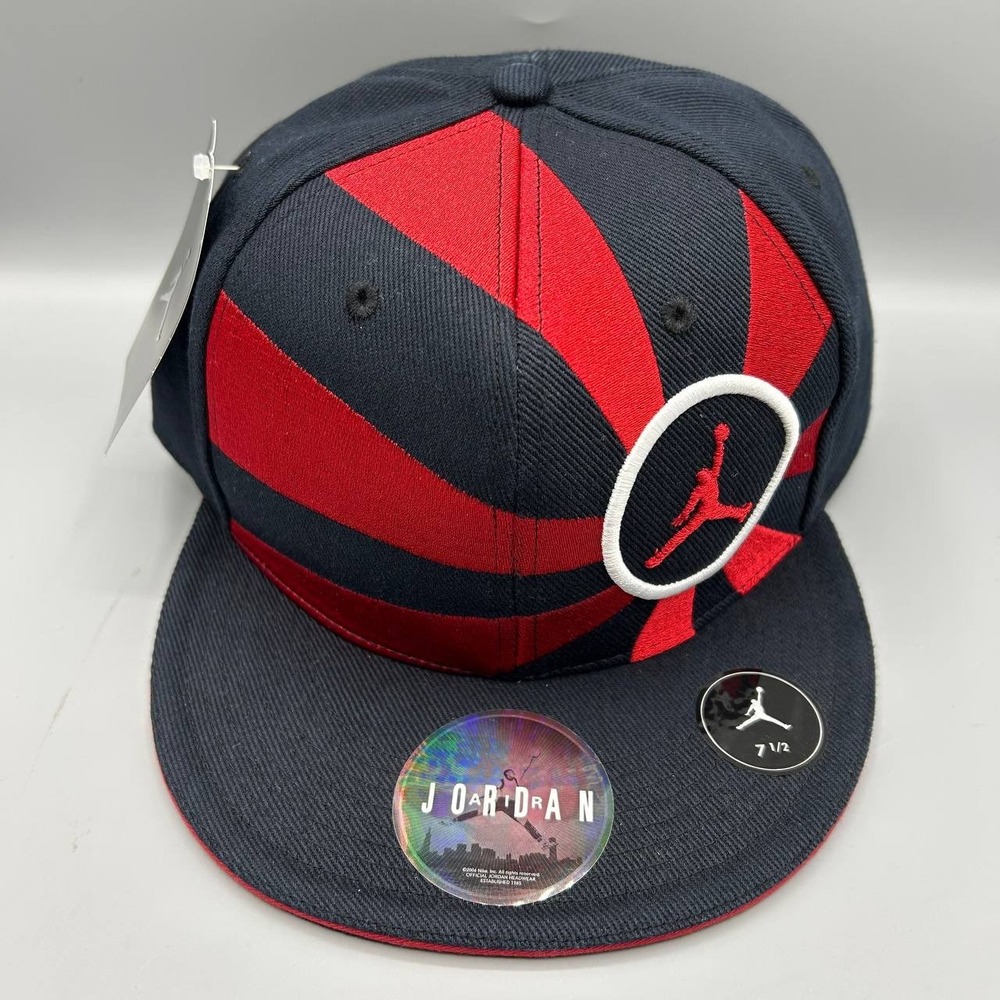 Air Jordan Hat Men 7 1/2 Navy Red Embroidered Jumpman Fitted Cap New Cotton